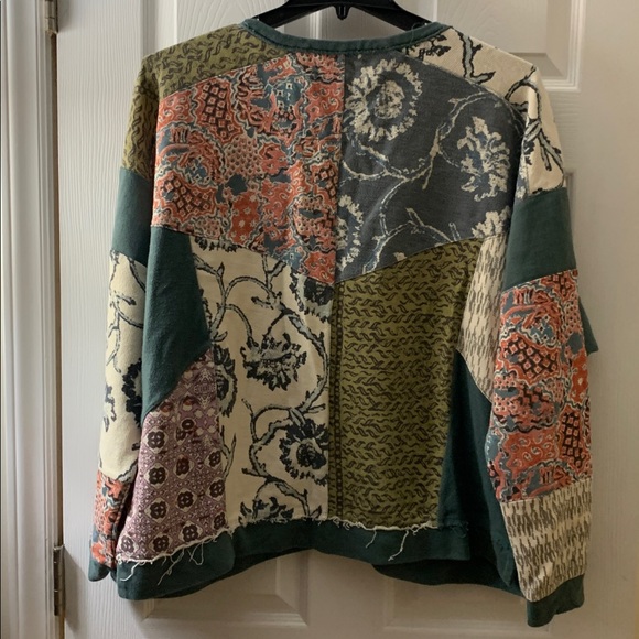 Anthropologie patchwork sweatshirt sz XL - Picture 5 of 7
